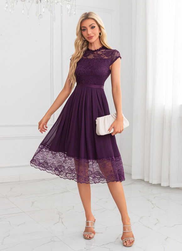 Robe Trapèze Violet Éthéré - gallery 6