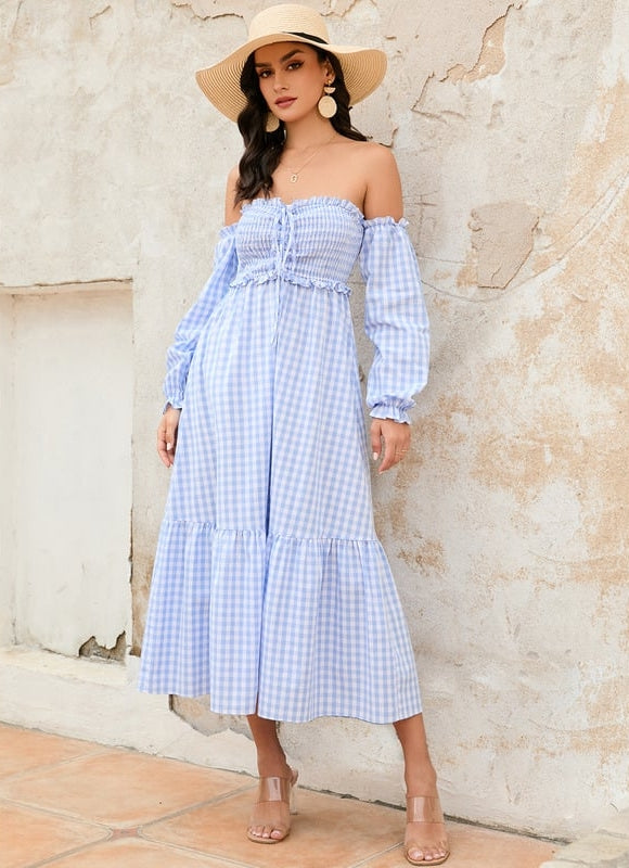 Robe Trapèze Ciel Vichy - gallery 1