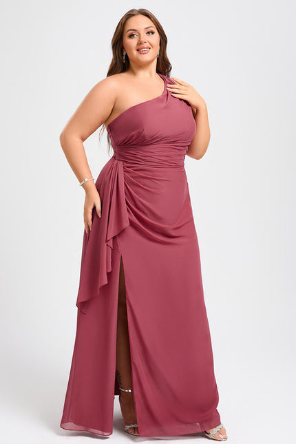 Robe Trapèze Asymétrique Beige - gallery 6
