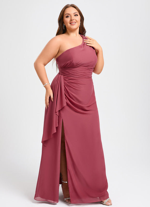 Robe Trapèze Asymétrique Beige - gallery 6