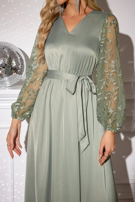 Robe Trapèze Lueur Émeraude - gallery 2