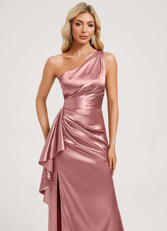Robe Trapèze Bleu Satiné Élégant - gallery 4