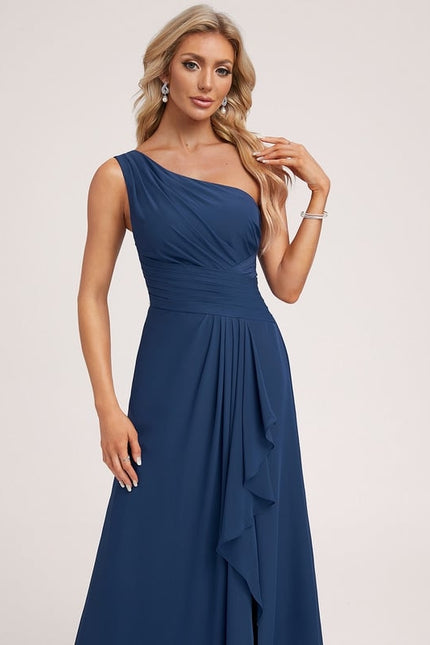 Robe Trapèze Asymétrique Beige - gallery 4