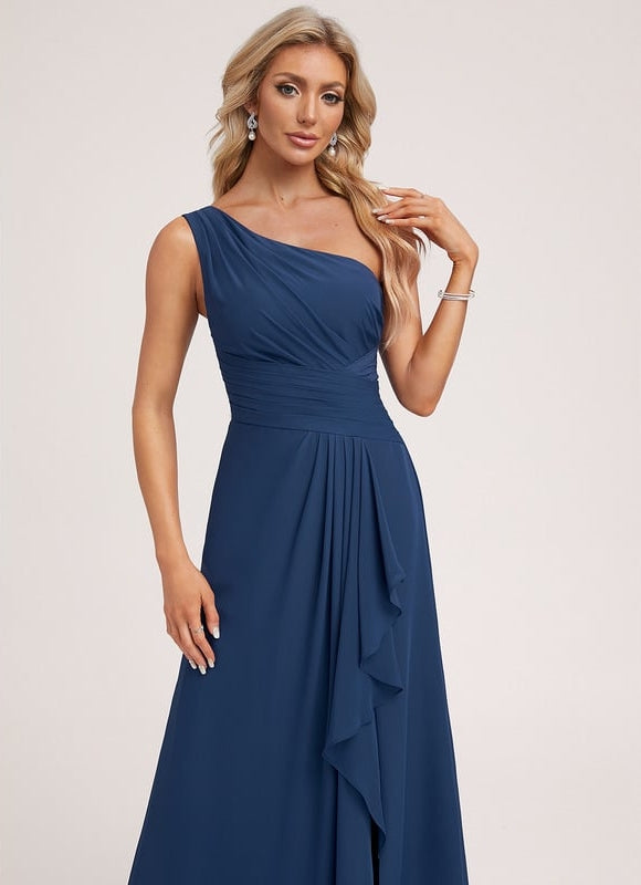 Robe Trapèze Asymétrique Beige - gallery 4