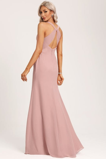 Robe Trapèze Mousseline Fendue - gallery 6