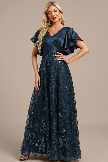 Robe Trapèze Satinée À Manches Flottantes - gallery 4