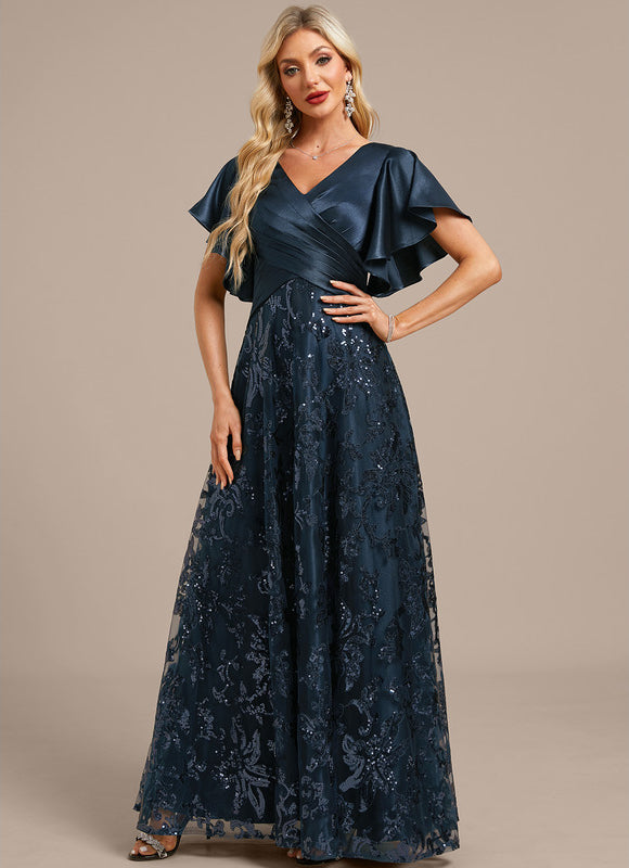 Robe Trapèze Satinée À Manches Flottantes - gallery 4