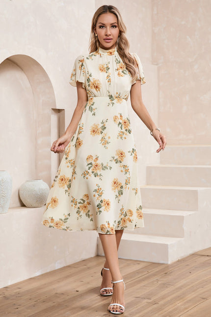 Robe Trapèze Fleur De Crème - gallery 6