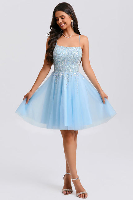 Robe Trapèze Tulle Céleste - gallery 6