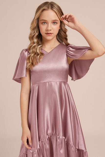 Robe Trapèze Satin Ciel - gallery 2