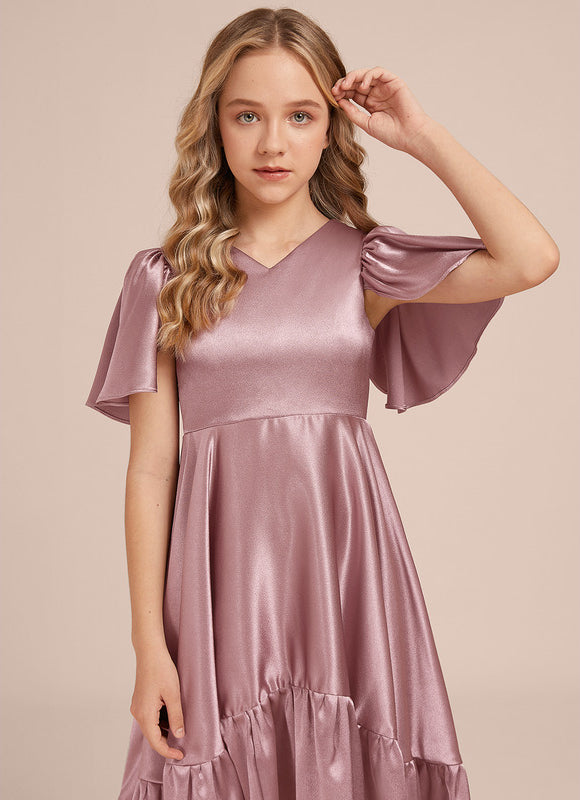 Robe Trapèze Satin Ciel - gallery 2