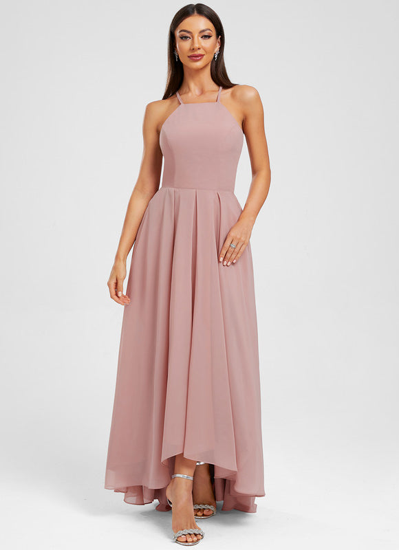 Robe Trapèze Mousseline Rose - gallery 1