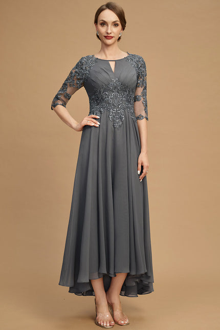 Robe Trapèze Gris Lumineux - gallery 4