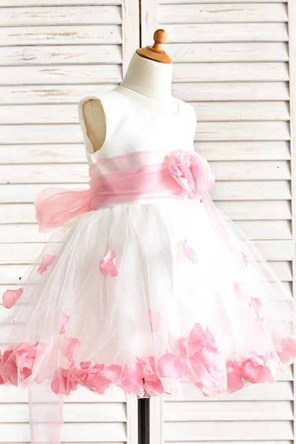 Robe Trapèze Rose Pastel 3D Fleurs - gallery 4