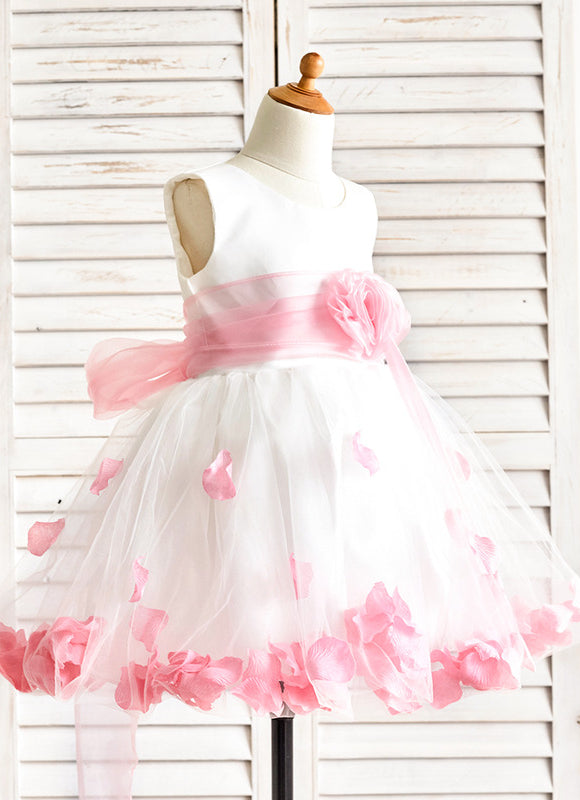 Robe Trapèze Rose Pastel 3D Fleurs - gallery 4