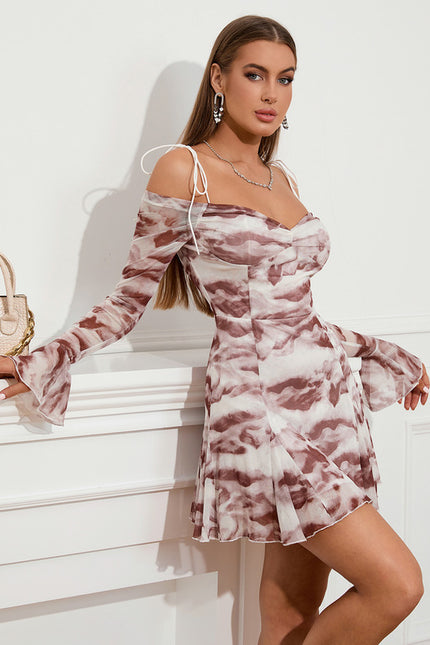 Robe Trapèze Nuances De Sable - gallery 4