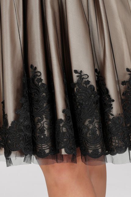 Robe Trapèze Noir Or Mov};U``` - gallery 6
