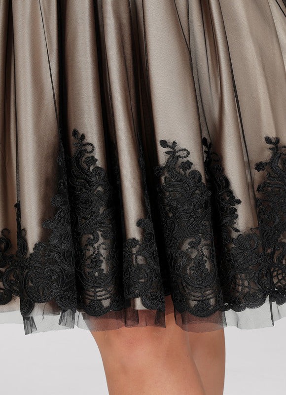 Robe Trapèze Noir Or Mov};U``` - gallery 6