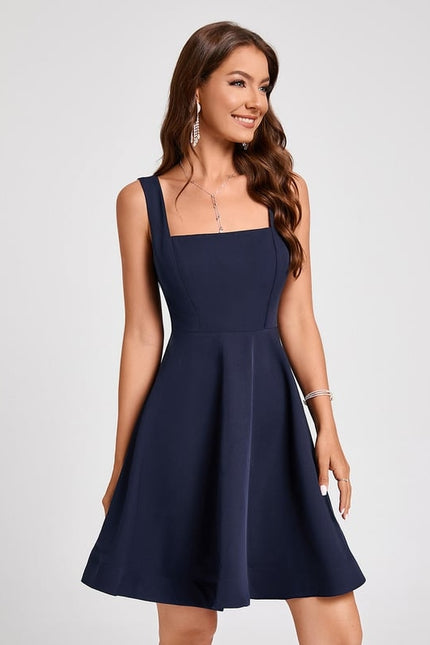 Robe Trapèze Col Carré Chic - gallery 5