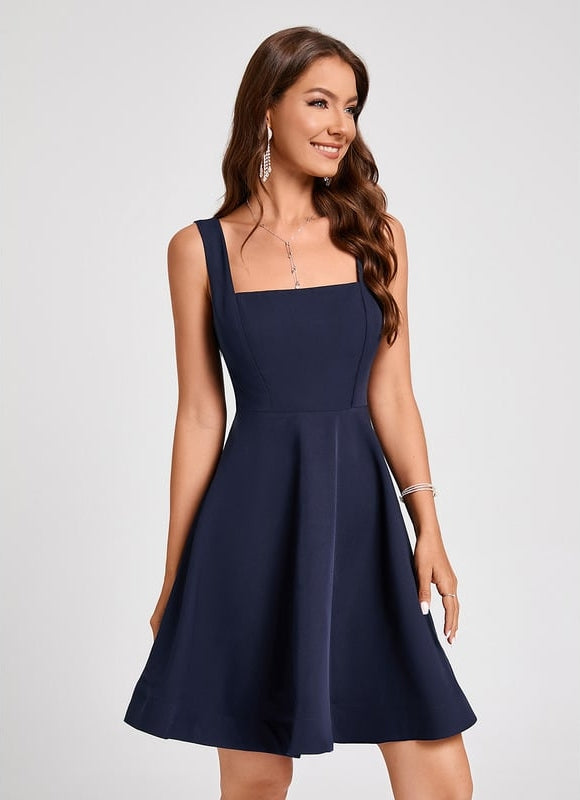 Robe Trapèze Col Carré Chic - gallery 5