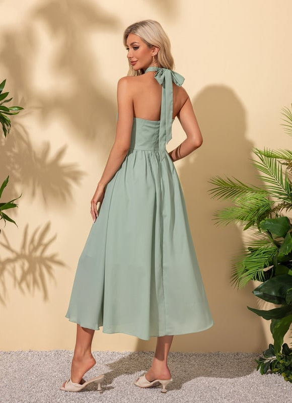 Robe Trapèze Élégance Sombre Midi - gallery 5