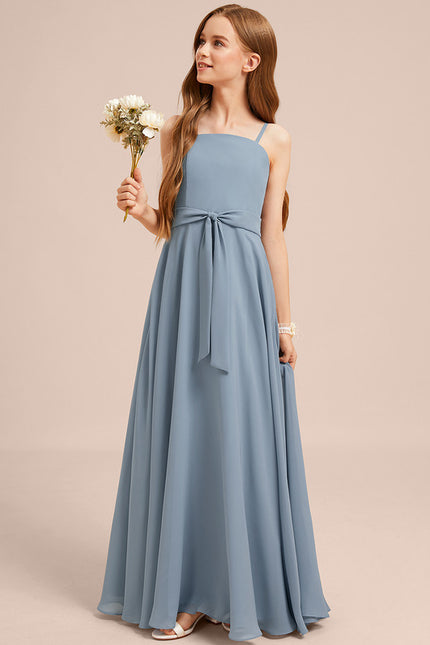 Robe Trapèze Mousseline Bleue - gallery 4