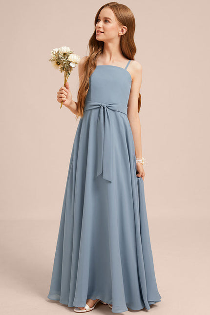 Robe Trapèze Mousseline Bleue - gallery 4