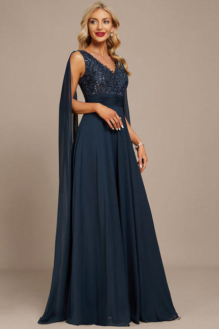 Robe Trapèze Marine Éclatante - gallery 4