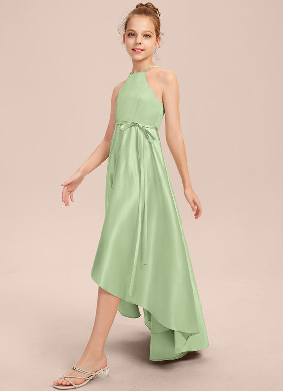 Robe Trapèze Satin Bleuté Élégante - gallery 1