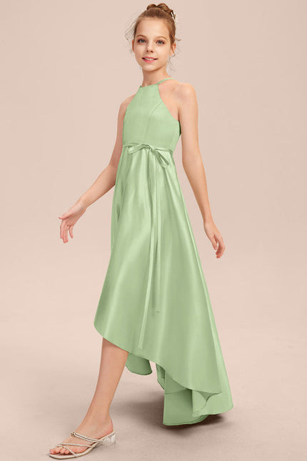 Robe Trapèze Satin Bleuté Élégante - gallery 1