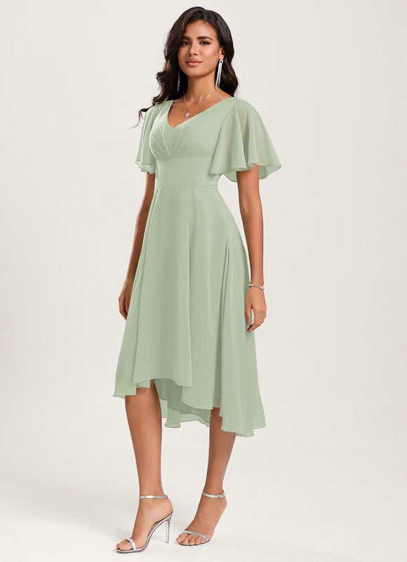 Robe Trapèze Flottante Verte - gallery 1