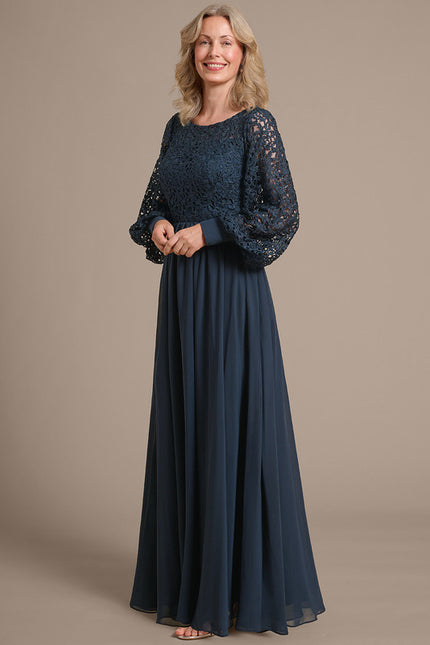 Robe Trapèze Élégante Noir Opalescent - gallery 4