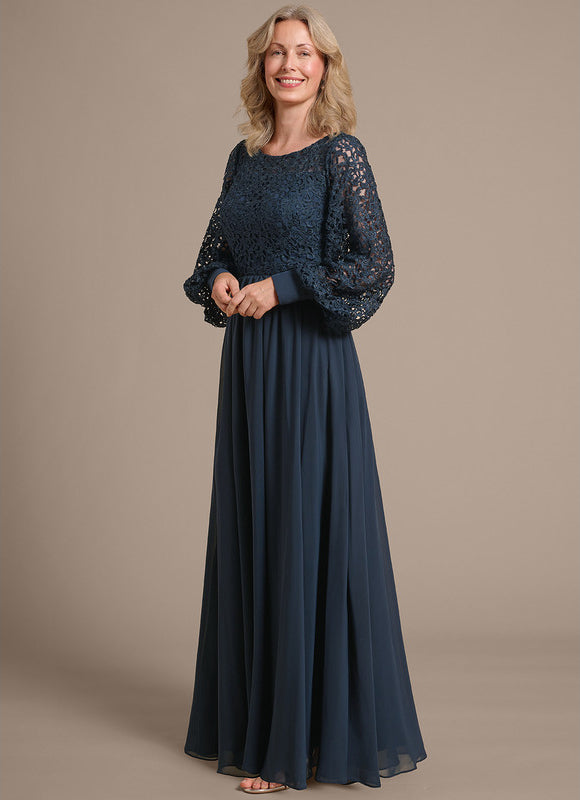 Robe Trapèze Élégante Noir Opalescent - gallery 4