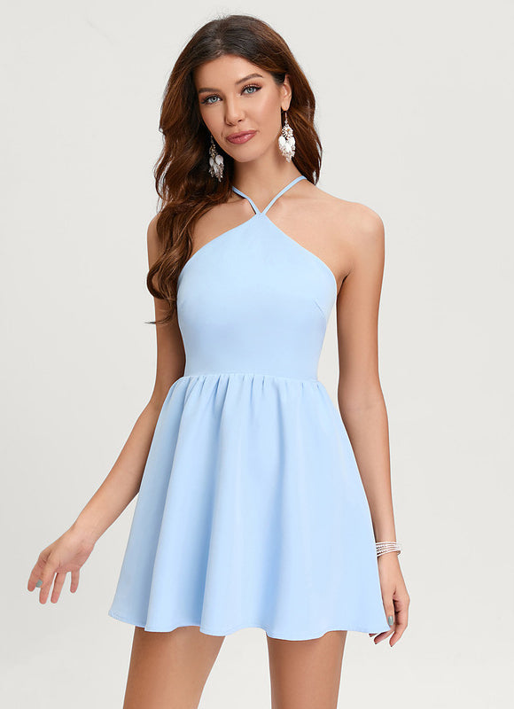 Robe Trapèze Céleste Bleue - gallery 1