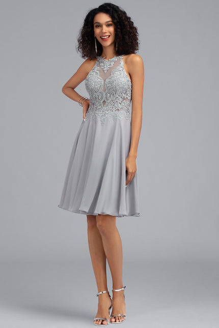Robe Trapèze Éclat Argenté - gallery 1