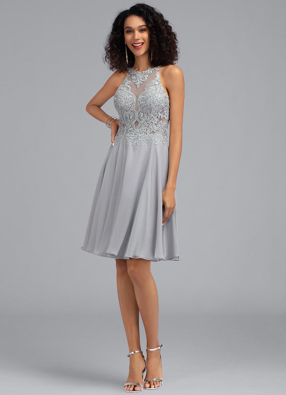 Robe Trapèze Éclat Argenté - gallery 1