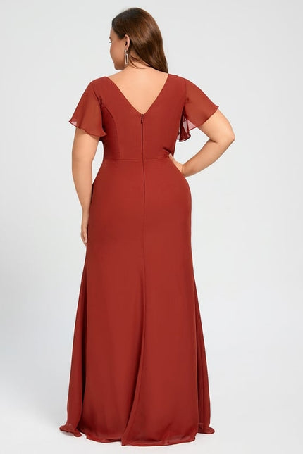 Robe Trapèze Mousseline Fendue - gallery 6