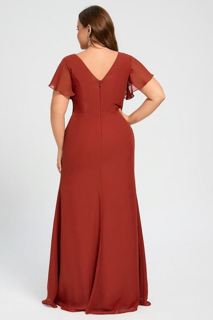 Robe Trapèze Mousseline Fendue - gallery 6