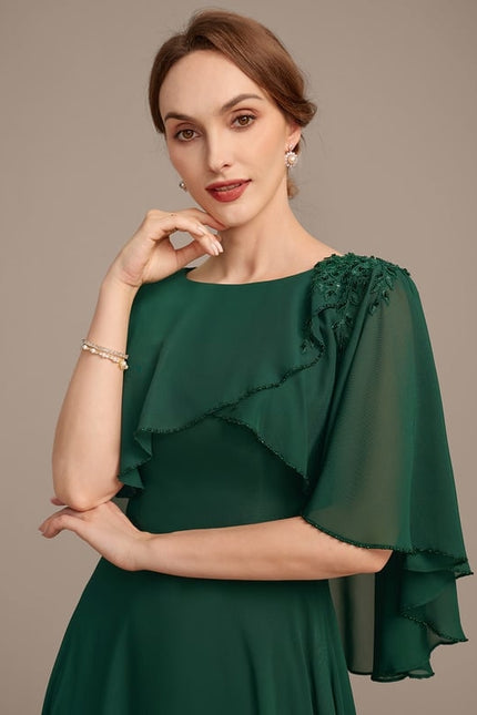 Robe Trapèze Émeraude Flottante - gallery 1