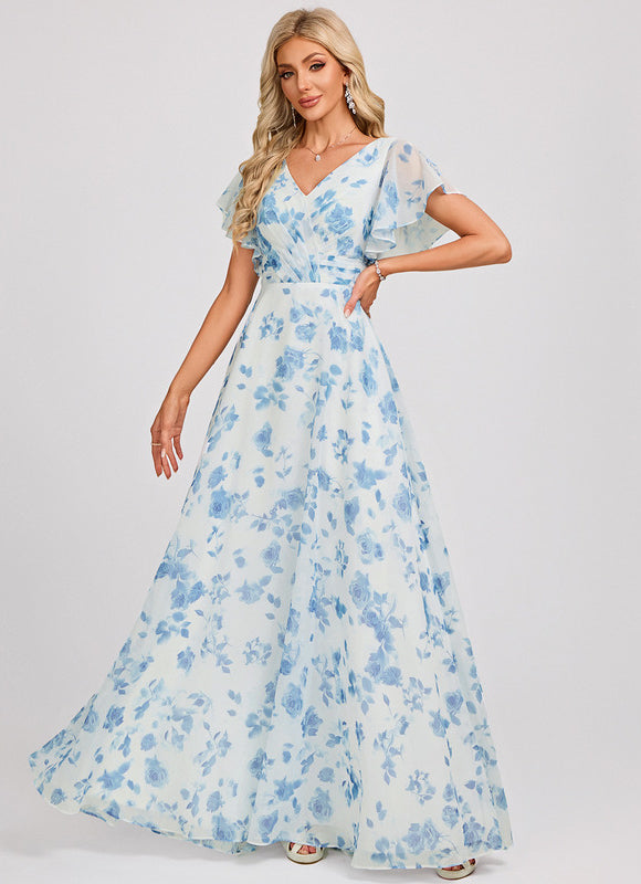 Robe Trapèze Mousseline Fendue