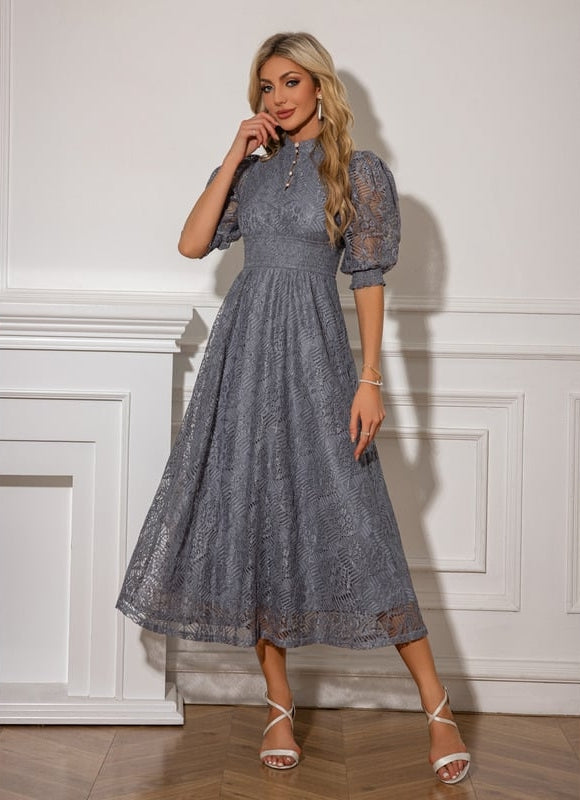 Robe Trapeze En Dentelle - gallery 5