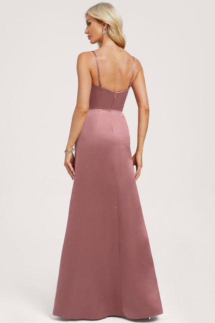 Robe Trapèze Satin Rose Élégante - gallery 4