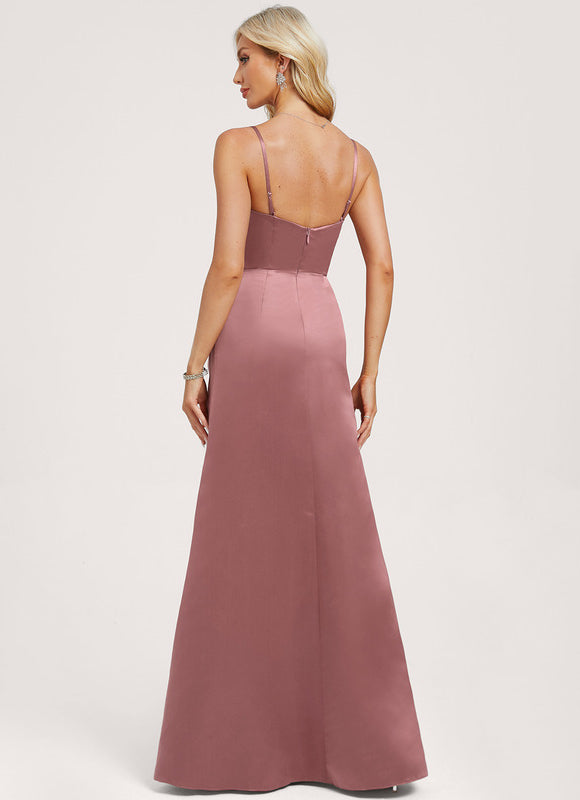 Robe Trapèze Satin Rose Élégante - gallery 4