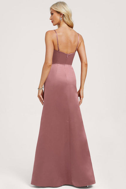 Robe Trapèze Satin Rose Élégante - gallery 4