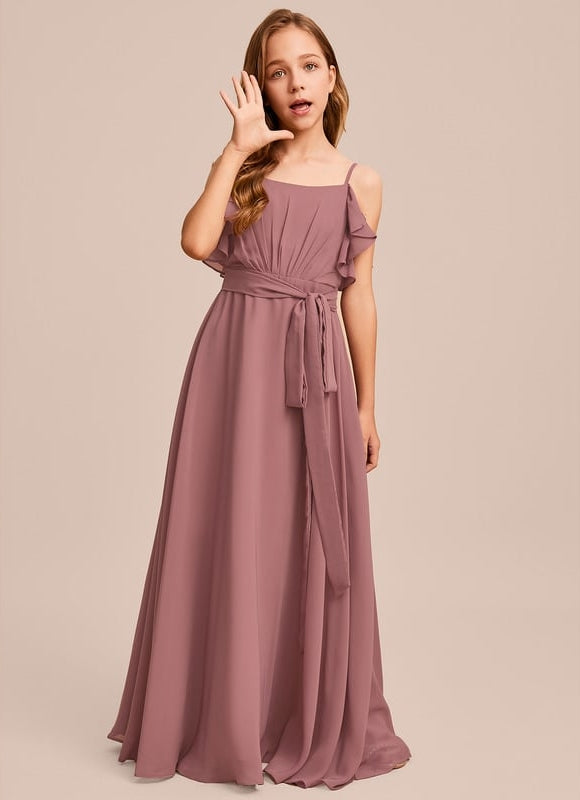 Robe Trapèze Mousseline Bleue - gallery 5