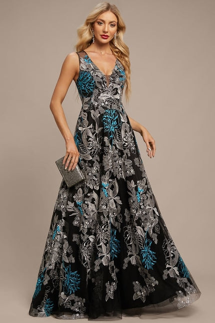 Robe Trapèze Noir Floral Chic - gallery 4