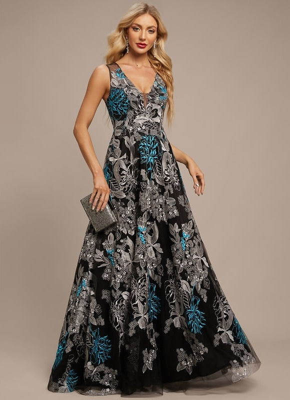 Robe Trapèze Noir Floral Chic - gallery 4