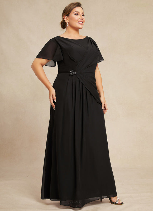 Robe Trapèze Noire Plissée Mousseline - gallery 8