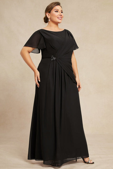 Robe Trapèze Noire Plissée Mousseline - gallery 8
