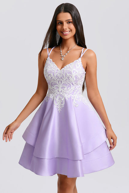 Robe Trapèze Lilas Étoilé - gallery 4